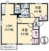 シャーメゾン北久保 A棟 2LDKの間取り