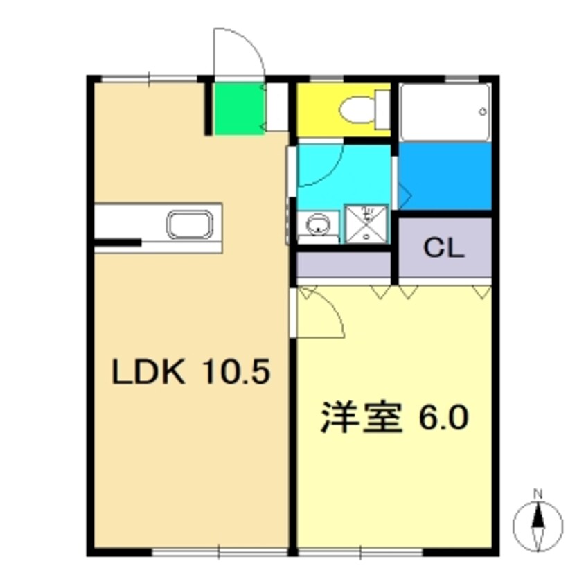 間取図 土讃線/円行寺口駅 徒歩14分 1階 築43年