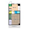 ボンジュール宗円 1DKの間取り