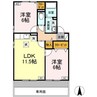 セジュールサヒア 2LDKの間取り