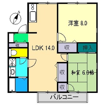 間取図 パークサイドアサヒ