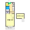 メゾンレーヴ潮江 1DKの間取り