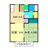 カーサ150 2DKの間取り