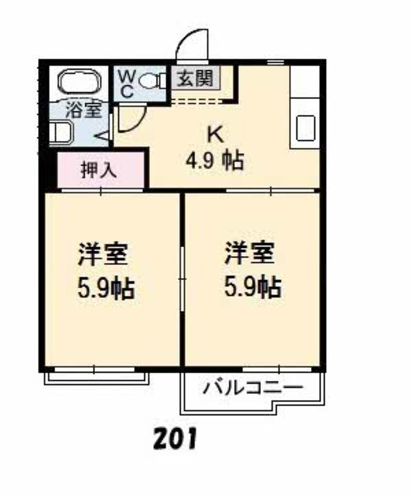 間取図 岡本ハイツ B棟