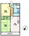 ラフィネ楠瀬 2DKの間取り