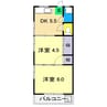 西泉荘 2DKの間取り