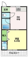 ドリームハウス1 1DKの間取り