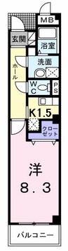 メゾン・ソレイユＮ 1Kの間取り