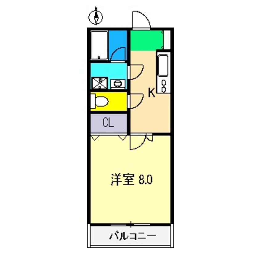 間取図 高知市電ごめん線・伊野線/菜園場町駅 徒歩4分 4階 築24年
