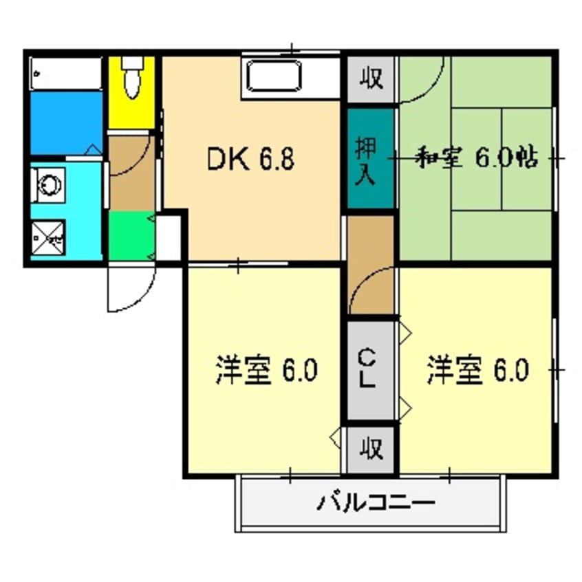 間取図 マンションハウス中村 Ⅱ