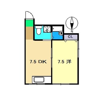 間取図 高知市電駅前線・桟橋線/桟橋通四丁目駅 徒歩7分 2階 築48年