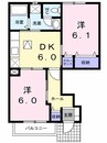アルファード　ハイツ 2DKの間取り
