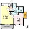 能茶山ハイツ 1LDKの間取り