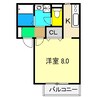 コーポリベール 1Kの間取り