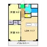 カサブランカ 2LDKの間取り