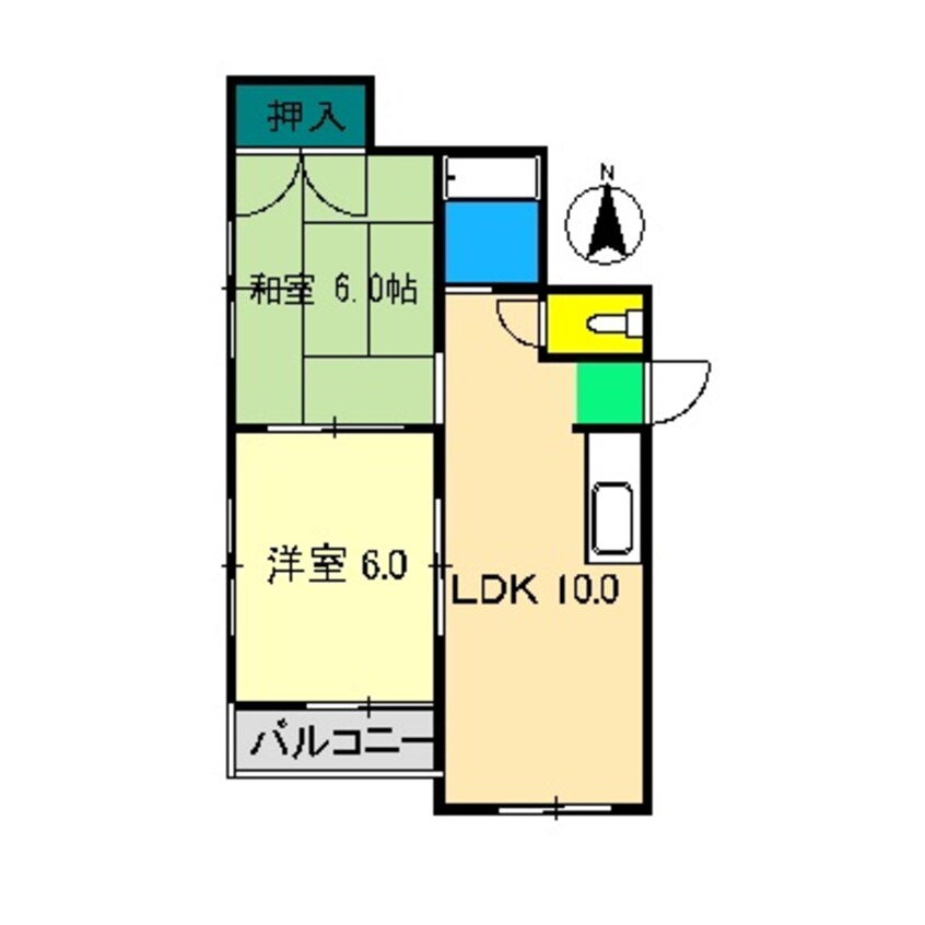 間取図 高知市電ごめん線・伊野線/東新木駅 徒歩12分 2階 築32年