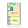 高の森コーポ 1LDKの間取り