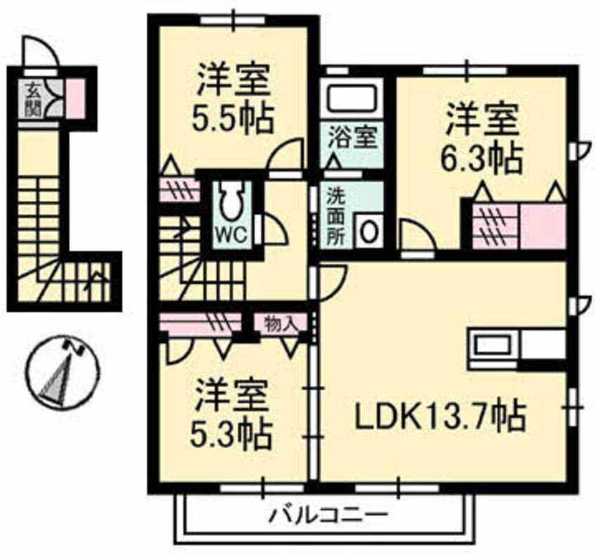 間取図 シャーメゾン・カルミア B棟