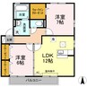 グランフェリオ B棟 2LDKの間取り