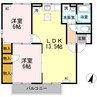 ドルフ東久万 2LDKの間取り