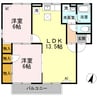 ドルフ東久万 2LDKの間取り