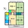 高知市電駅前線・桟橋線/桟橋通三丁目駅 徒歩16分 2階 築32年 3DKの間取り