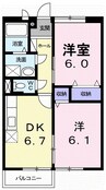 ハイツ・林 2DKの間取り