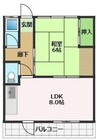 ハイツ高知 1LDKの間取り