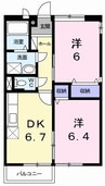 エルディム枝川Ⅱ 2DKの間取り