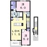 コントレイル　Ⅰ 2LDKの間取り
