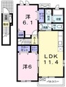 サニーレジデンス　Ａ 2LDKの間取り