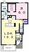 イリーゼ　Ｄ 1LDKの間取り