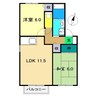 セジュールOK A 2LDKの間取り