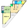 オリーブハウス 2DKの間取り