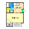 メゾンケー 1DKの間取り
