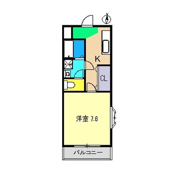 間取図 高知市電ごめん線・伊野線/舟戸駅 徒歩2分 2階 築24年