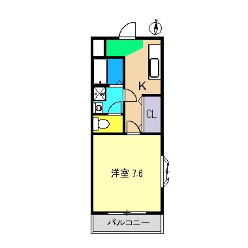 間取図 高知市電ごめん線・伊野線/舟戸駅 徒歩2分 2階 築24年