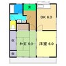 サンハイツ鴨部 2DKの間取り