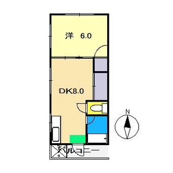 間取図 高知市電駅前線・桟橋線/桟橋通三丁目駅 徒歩3分 3階 築42年