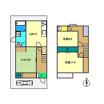 間取図 土讃線/薊野駅 徒歩23分 1階 築36年