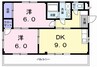メゾン風雅 2DKの間取り