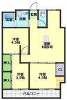 イッケイあたごビル 3DKの間取り