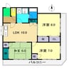 リッツハウス城北 3LDKの間取り