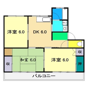 間取図 クレールイワタ