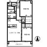 ｖｉｌｌａ ｂｒｉｃｋ 2LDKの間取り
