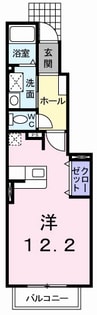 エスポワール 1Kの間取り