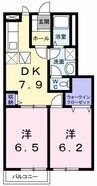 グリーンハイツ 2DKの間取り