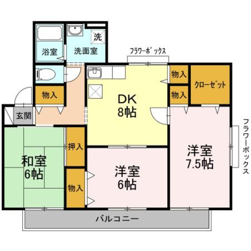 間取図 ファミール・ド・鹿児 A棟