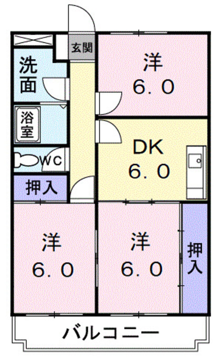 間取図 ジャーマン　アイリス　西川