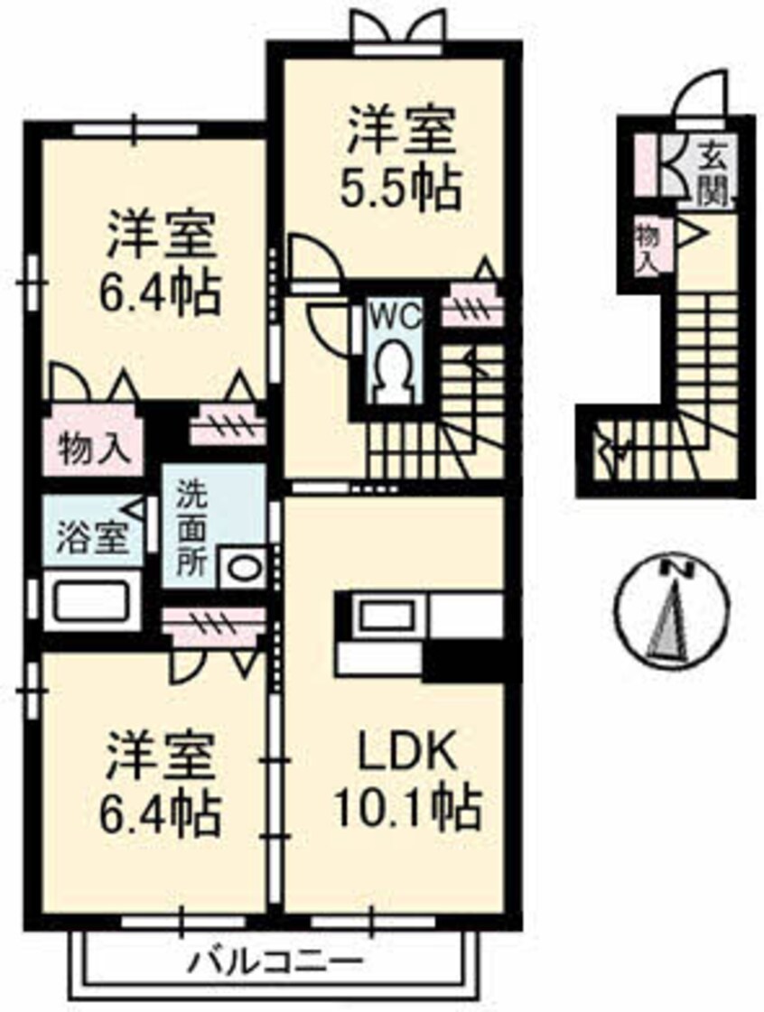 間取図 シャーメゾン万々Ⅱ